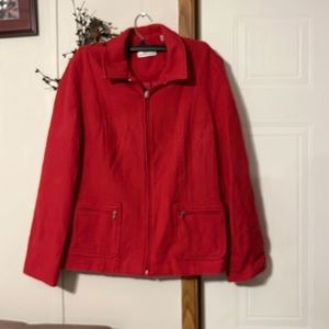 Cold water Creek jacket deep pink jacket zip front size 16